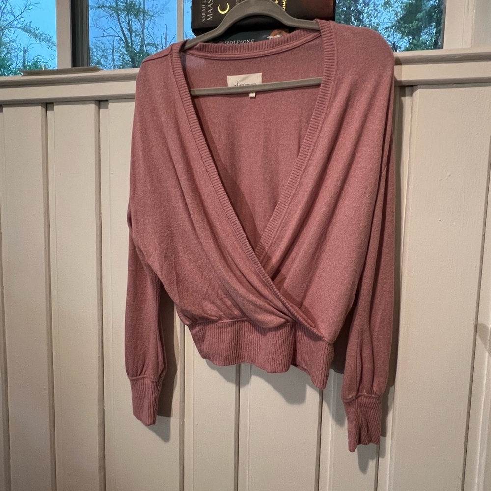Anthropologie ballerina wrap sweater size small